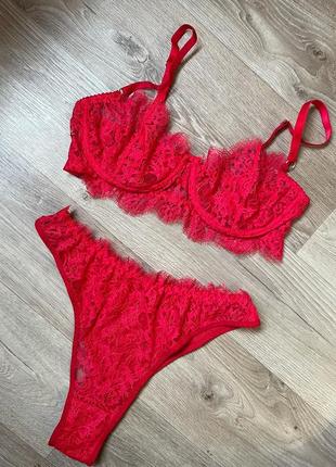 Красное кружевное белье brno lingerie