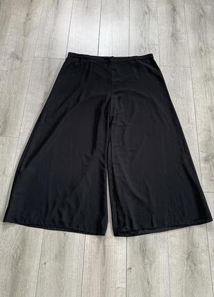 Брюки брюки черного цвета кюлоты широкие батал большого размера 60 62