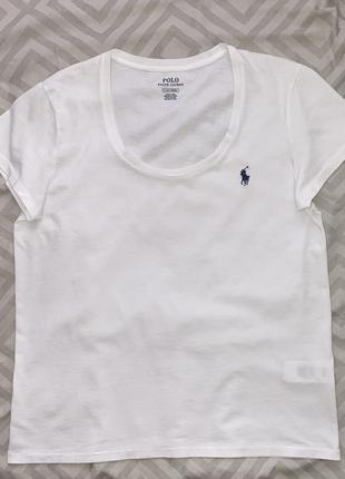 Бавовняна біла футболка polo ralph lauren3 фото
