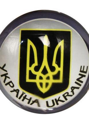 Магніт "герб україни", чорно-сірий