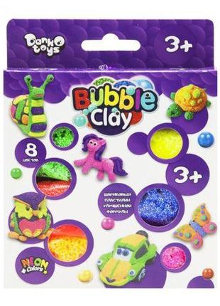 Кульковий пластилін "bubble clay" 8 кольорів рус