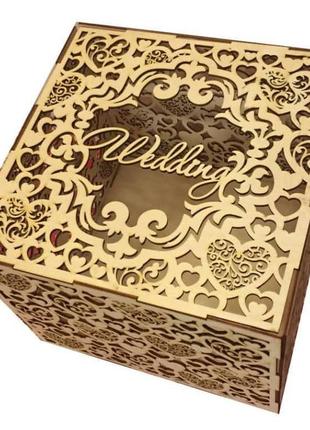 Весільна коробка woodcraft для грошей 25х20х20