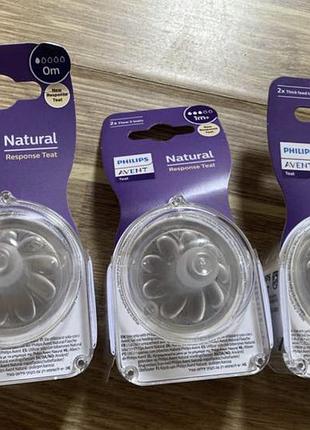 Нові змінні соски philips avent response 0+ 1+ 3+ 6+ для каш новые сменные соски