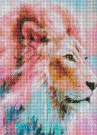 Алмазна мозаїка "рожевий лев" 40х50см