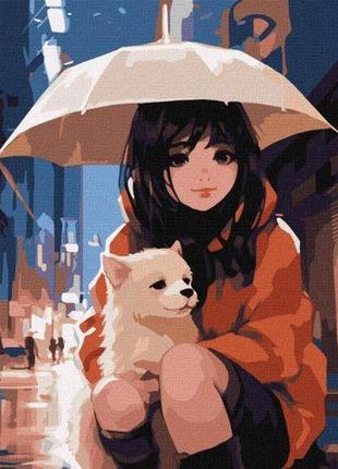 Картина за номерами "аніме. разом під парасолькою" ★★★