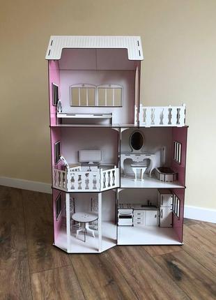 Кукольный дом woodcraft для барби 104 см, домик для кукол barbie2 фото