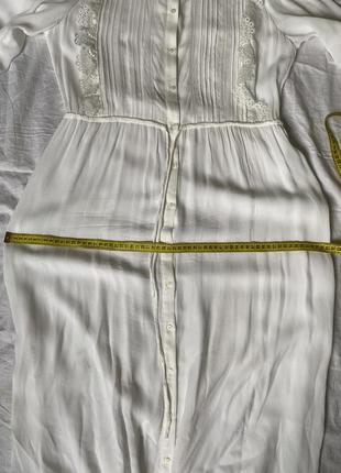 Белоснежное платье с кружевом zara s, m7 фото