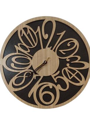Настінний годинник  woodcraftr круглий з дерева 39 см