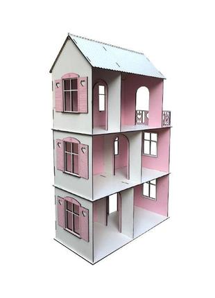 Ляльковий woodcraft будиночок з мебямиі для лол 73х51х22см