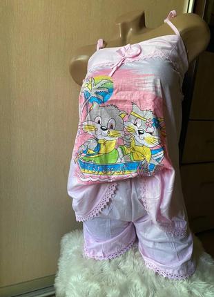 Красивая домашняя пижама майка+шорты