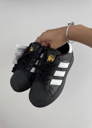 Adidas superstar xlg black white platform premium, женские кроссовки адедас черные на платформе, кроссовки женккие чёрные адидас