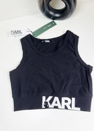 Кроп топ karl lagerfeld women’s ribbed bold logo