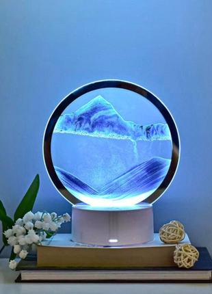 Настільна лампа "піщаний пейзаж", настільна 3d картина "рухливий пісок"
