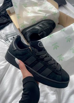 Жіночі кросівки адідас чорні adidas campus black, женские кроссовки адидас чёрные