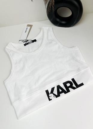 Кроп топи karl lagerfeld women’s ribbed bold logo