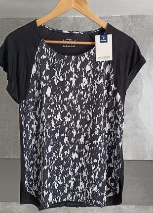 Футболка,блуза комбинированная tchibo s/m черная3 фото