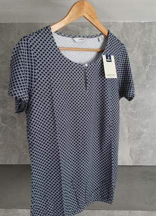 Футболка в горошок синя/фіолетова tchibo s/m2 фото