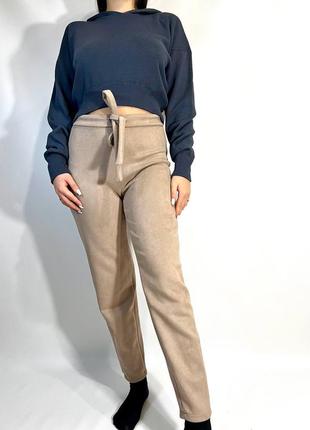 Экозамшевые брюки / размер s / замшевые брюки / велюровые брюки / женские брюки / бархатные брюки _22 фото
