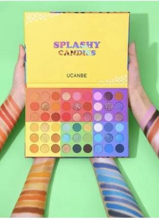 Палітра яскравих тіней для повік ucanbe splashy candies eyeshadow palette 54 відтінка