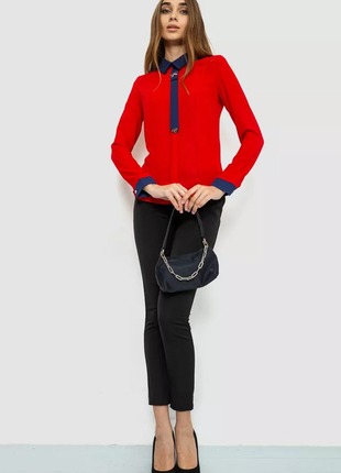 Блуза ошатна, колір червоний, 186r1011 фото