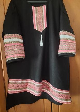 Нова сукня туніка льон з вишивкою