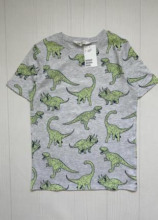 Новая футболка для мальчика с динозаврами h&amp;m 134/140