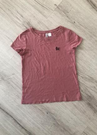 Розовая нюдовая футболка от divided размер xs