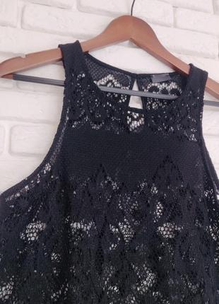 Пляжна сукня m сітка туніка кофта чорна ажурна accessorize2 фото