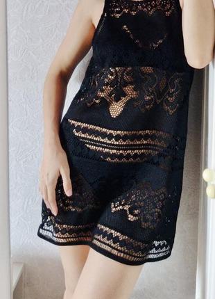 Пляжна сукня m сітка туніка кофта чорна ажурна accessorize7 фото