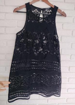Пляжна сукня m сітка туніка кофта чорна ажурна accessorize