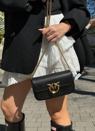 Сумка pinko lovebag pocket simply black/antique gold