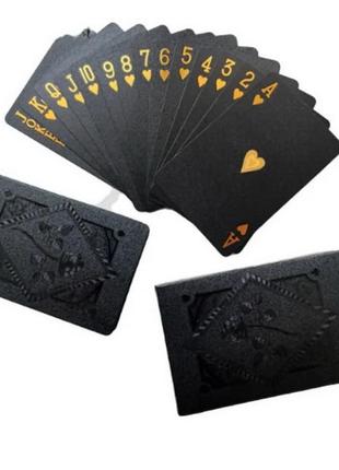 Набор водонепроницаемых черных пластиковых игральных карт