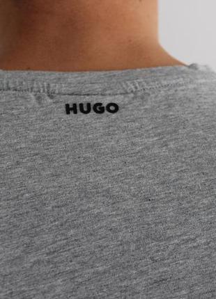Базовая мужская футболка серого цвета hugo boss2 фото