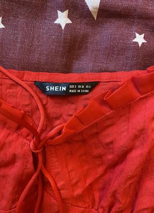 Красное летнее платье shein3 фото