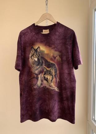 Тай-дай футболка the mountain wolf sunset tie-dye 2006 вінтаж 2000х made in usa вовк вовки l1 фото