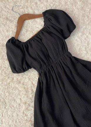 Легка муслінова сукня беж хакі чорна платье мини черное хаки бежевое3 фото