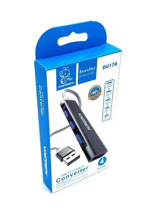 Hub usb3.0 vdenmenv du17a 4 usb usb-a зелений