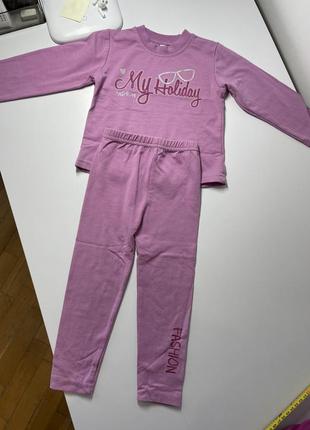 Летний костюм для девочки 2-4 лет лосины лонгслив спортивный костюм для девочки штанишки футболка на длинный рукав для девочки