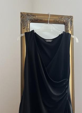 Стильное черное платье миди5 фото