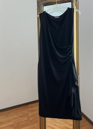 Стильное черное платье миди6 фото