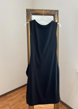 Стильное черное платье миди8 фото