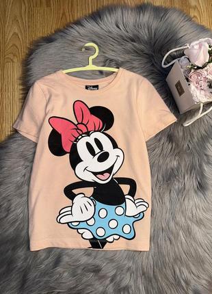 Крутая яркая стильная футболка minnie mouse для девочки 5/6р primark