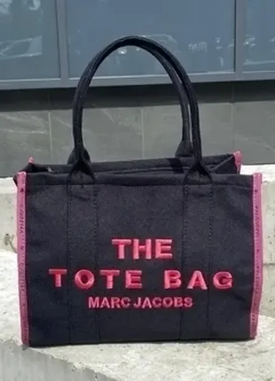 🔥 marc jacobs medium tote bag black/pink1 фото