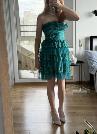Вечірня випускна сукня з мереживом6 фото