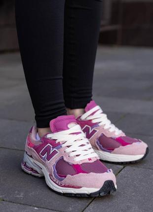 Nb035 кроссовки в стиле new balance 2002r pink violet2 фото