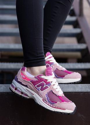 Nb035 кроссовки в стиле new balance 2002r pink violet4 фото