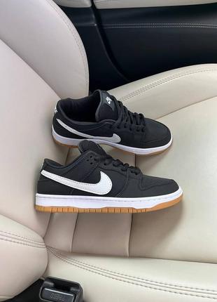 Nike sb dunk low black gum кроссовки мужские найк данк черные, кроссовки мужественный найк