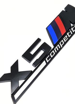 Надпись bmw x5m competition эмблема багажника черный матовый