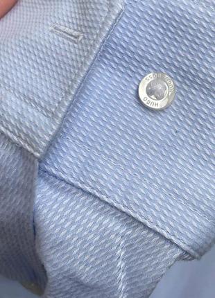 Мужская рубашка голубого цвета hugo boss оригинал в идеальном состоянии, унисекс7 фото