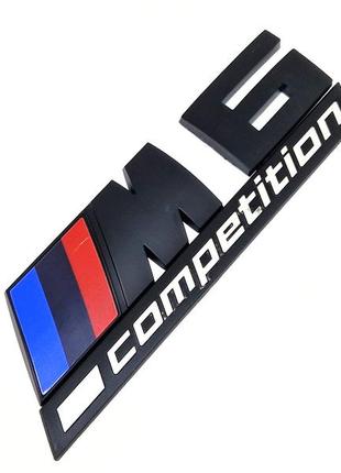 Напис bmw m6 competition емблема багажника чорний матовий